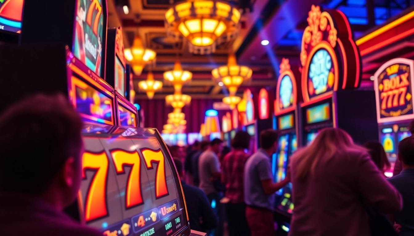 Mainkan slot 777 yang menakjubkan di lingkungan kasino yang penuh warna.