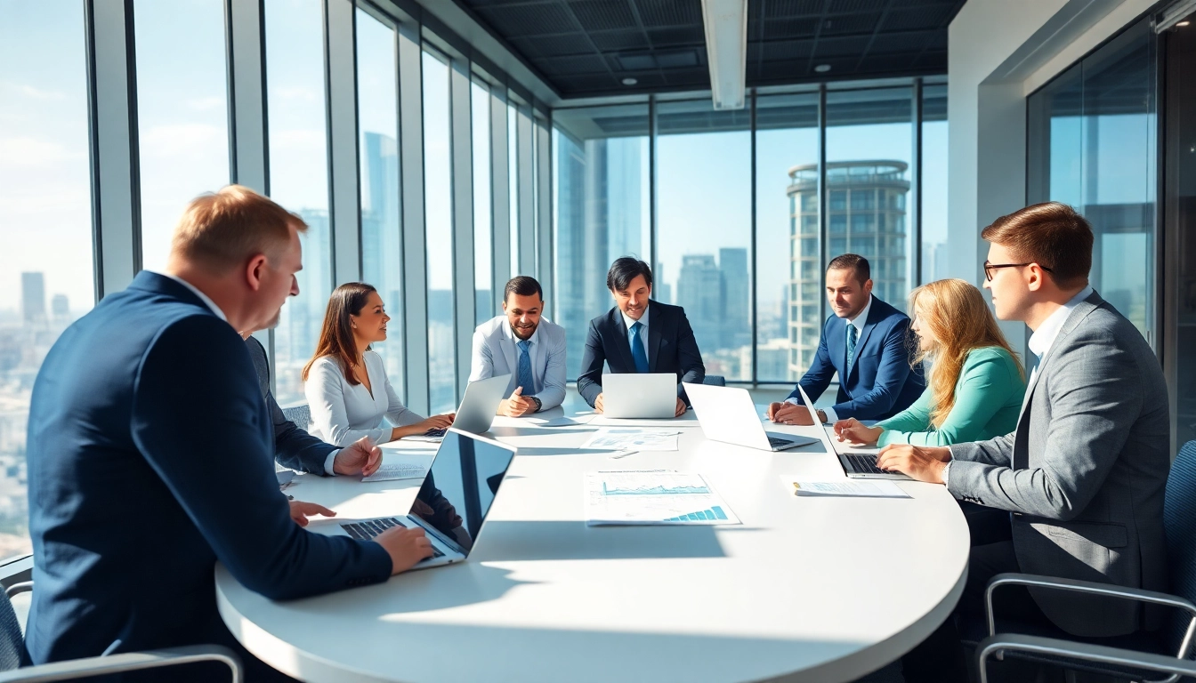 Team collaborating on Contract Management strategies in a modern office setting.