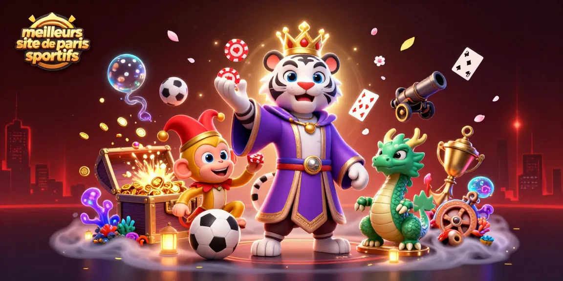 Jouez sur les meilleurs sites de paris sportifs avec ce tigre royal entouré d'un singe et d'un dragon jade.