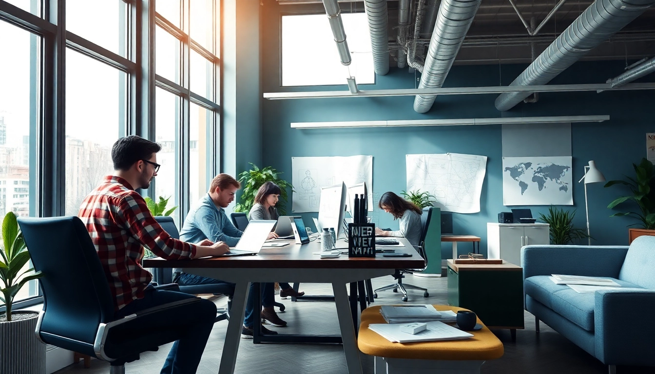 Werbeagentur inspiriert kreative Zusammenarbeit in einem modernen Büro.