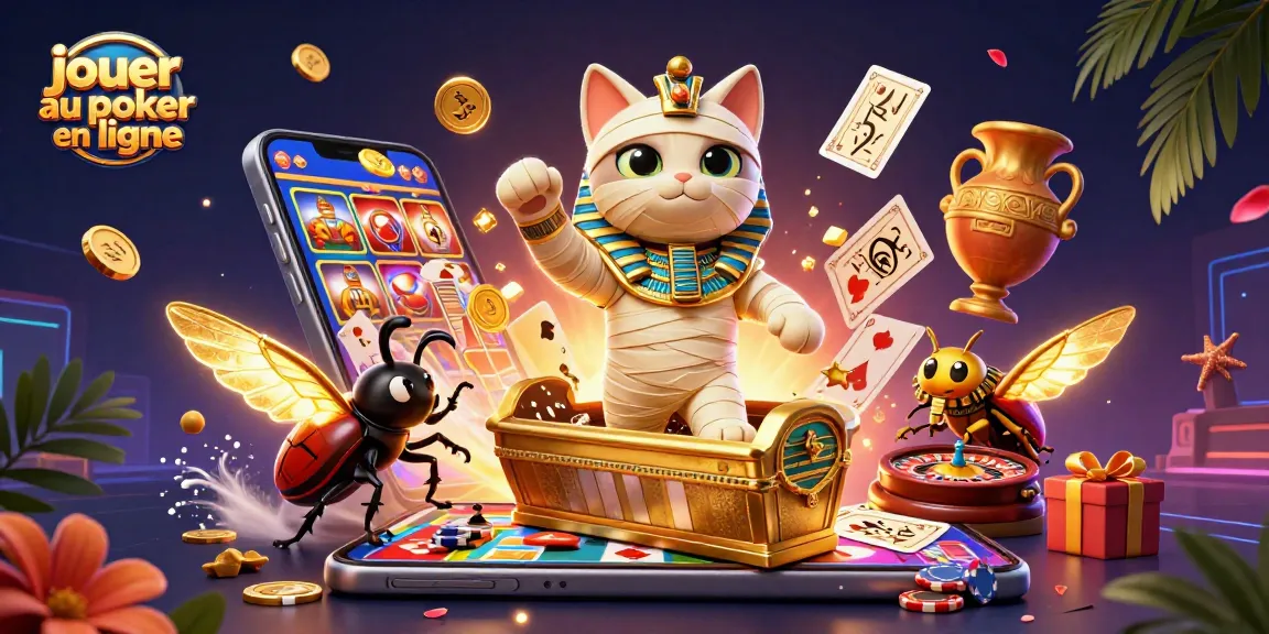 Jouez au poker en ligne avec des personnages colorés et des jeux de casino captivants dans un cadre dynamique.