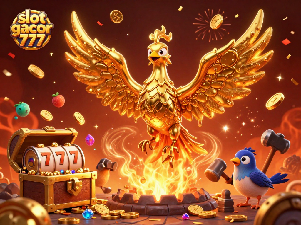 Spin the reels with slot gacor 777, winning gold coins as the phoenix rises amidst vibrant casino action!