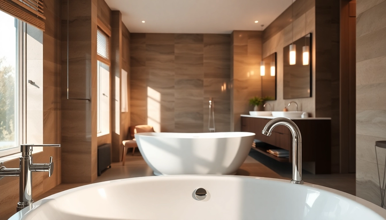 Stunning bathroom renovation Manchester showcasing modern fixtures and elegant design elements.
