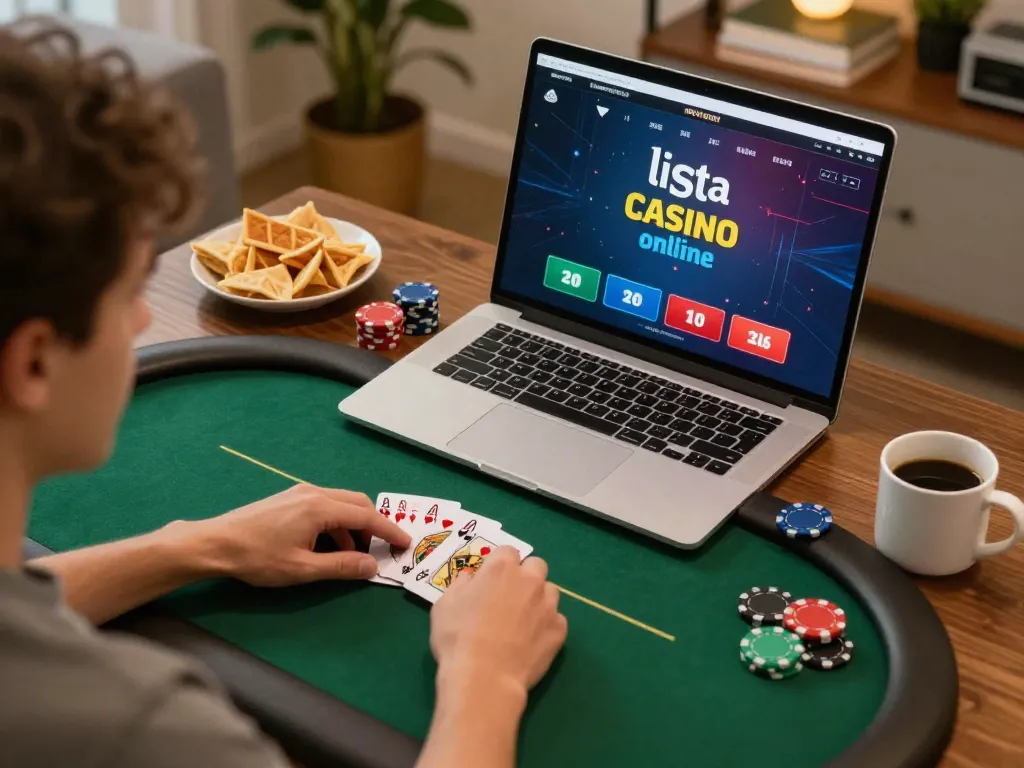 Engaged player enjoying lista casino online non aams on a home laptop while managing bankroll responsibly.
