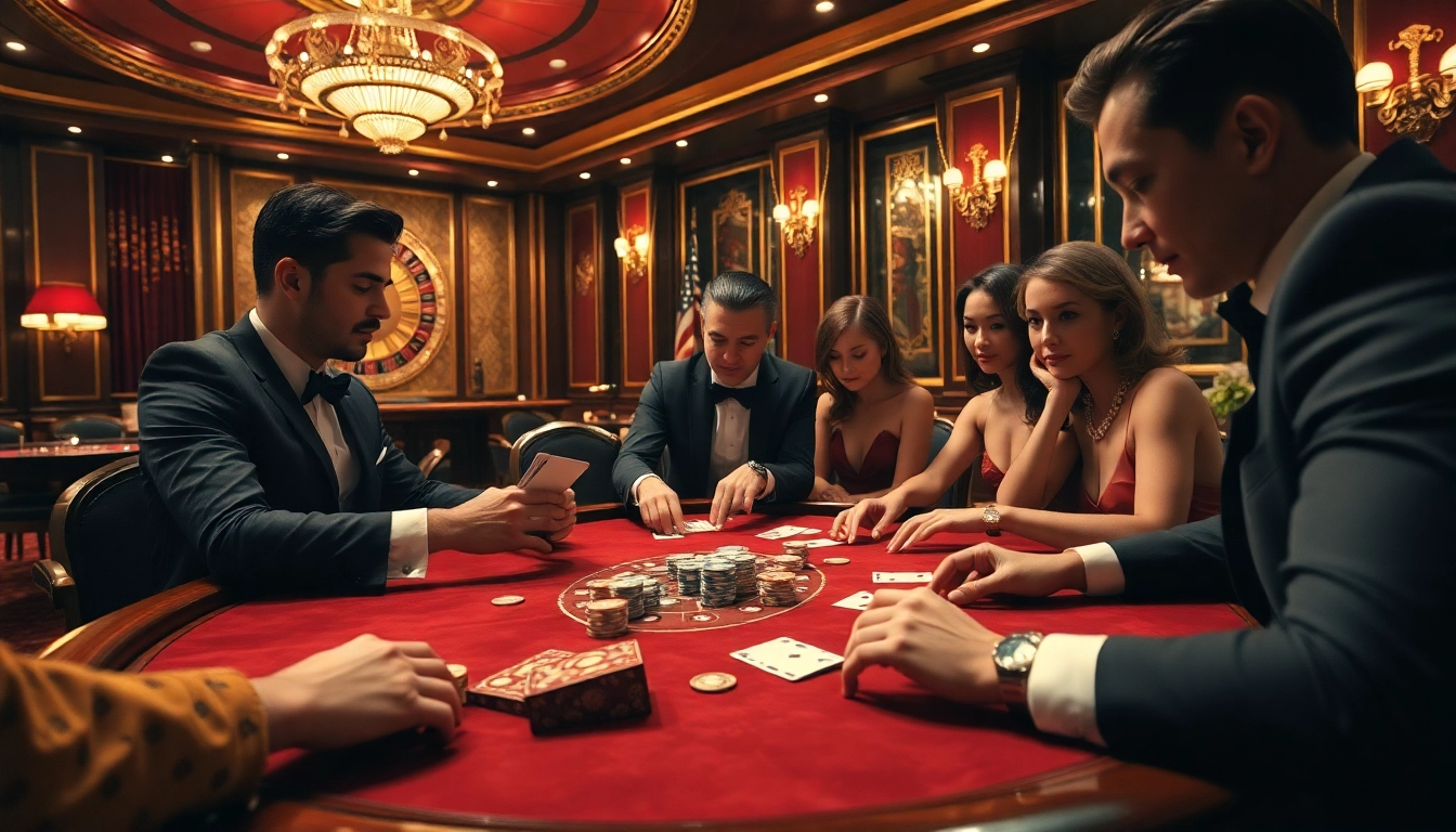 Players enjoy an exciting poker game at a casino, embodying the entertainment spirit of zonafilm.