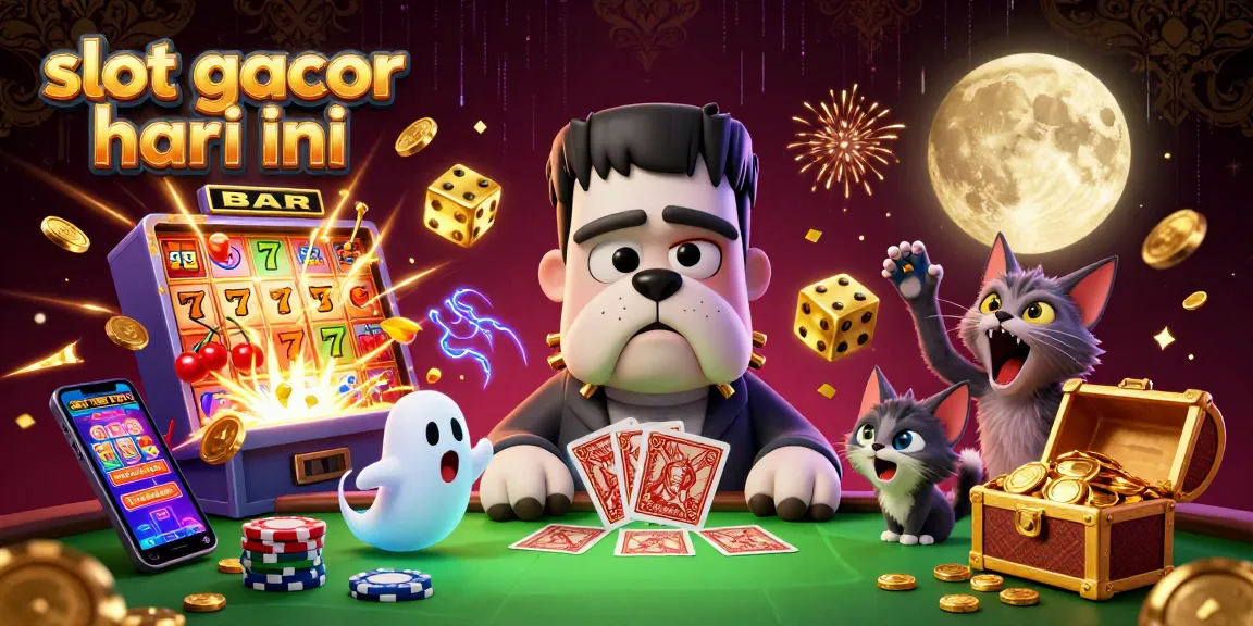 Engage with slot gacor hari ini through a vibrant 3D illustration depicting exciting casino elements.