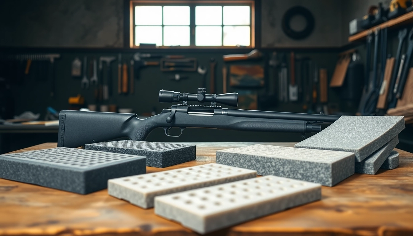 Showcasing foam for rifle case with various inserts emphasizing quality and protection.