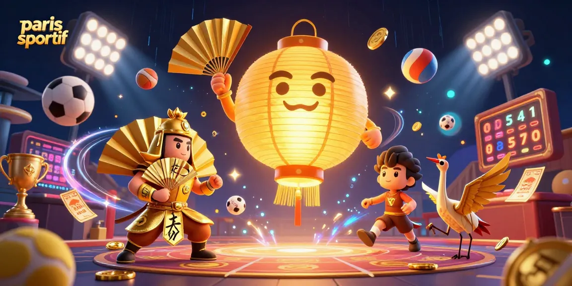Pariez sur paris sportif avec des éléments de jeu animés et des symboles de chance éclairés.
