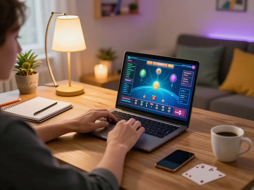 Engaged player enjoying an online blackjack game, showcasing casino esteri per italiani experience.