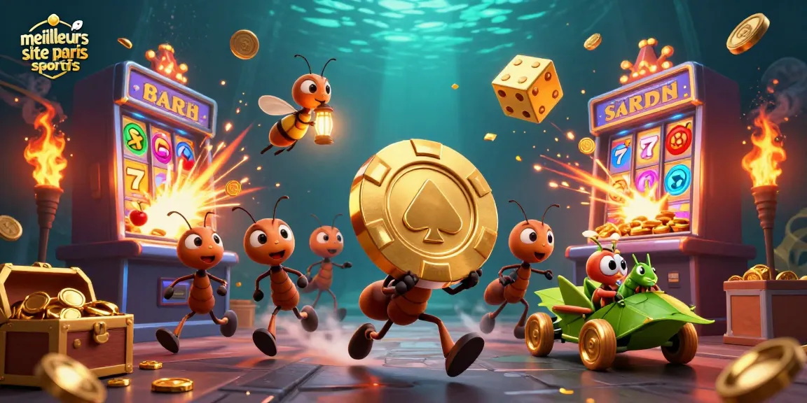 Vivez la magie des meilleurs sites de paris sportifs avec des fourmis rusées en mission et une ambiance de jackpot.