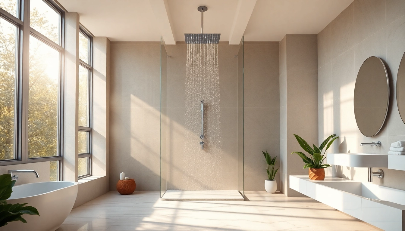 Transform your shower experience with sunny shower USA in a modern, bright bathroom.