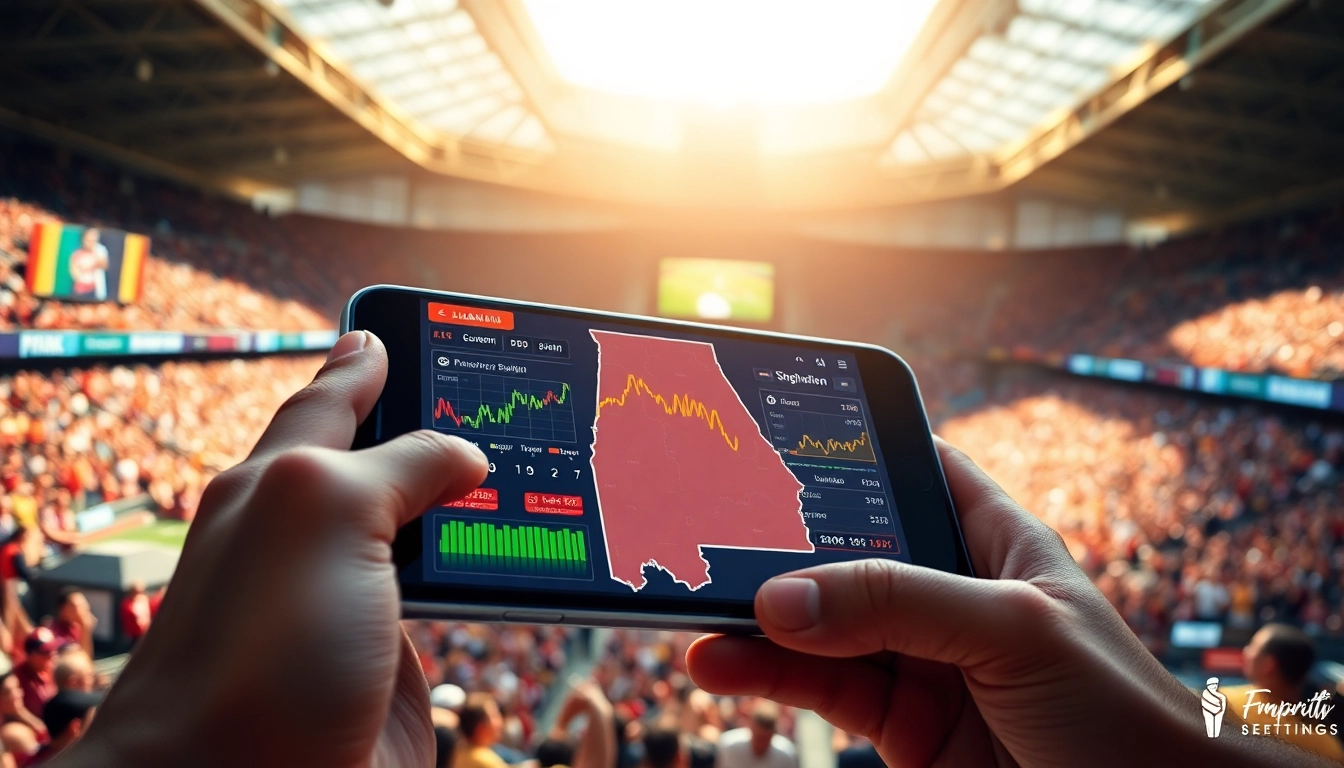 Explore top sports betting sites Alabama with a dynamic mobile betting interface over Alabama's map.