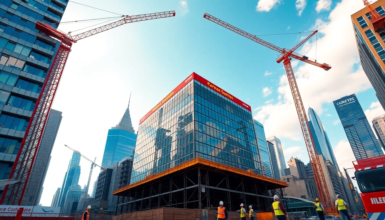 Highlighting New York City Commercial General Contractor at work on a vibrant construction site.