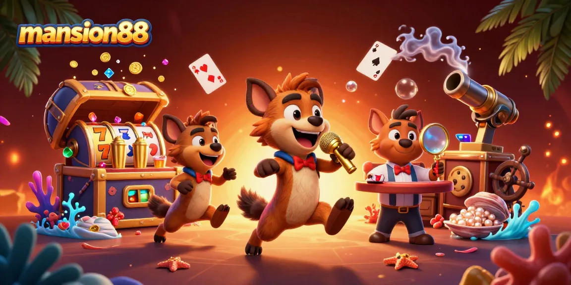 Experience the thrill of mansion88's vibrant casino world with hyenas bringing excitement to life.