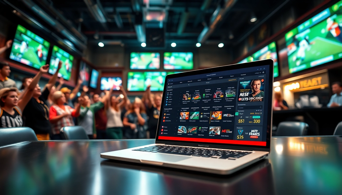 Engaging atmosphere of sports betting sites India showcasing a digital betting interface and sports excitement.