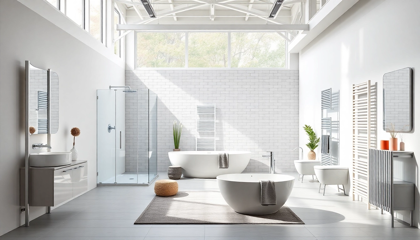 Erleben Sie sonni sanitär GmbH mit eleganten Badprodukten in einem modernen Showroom.