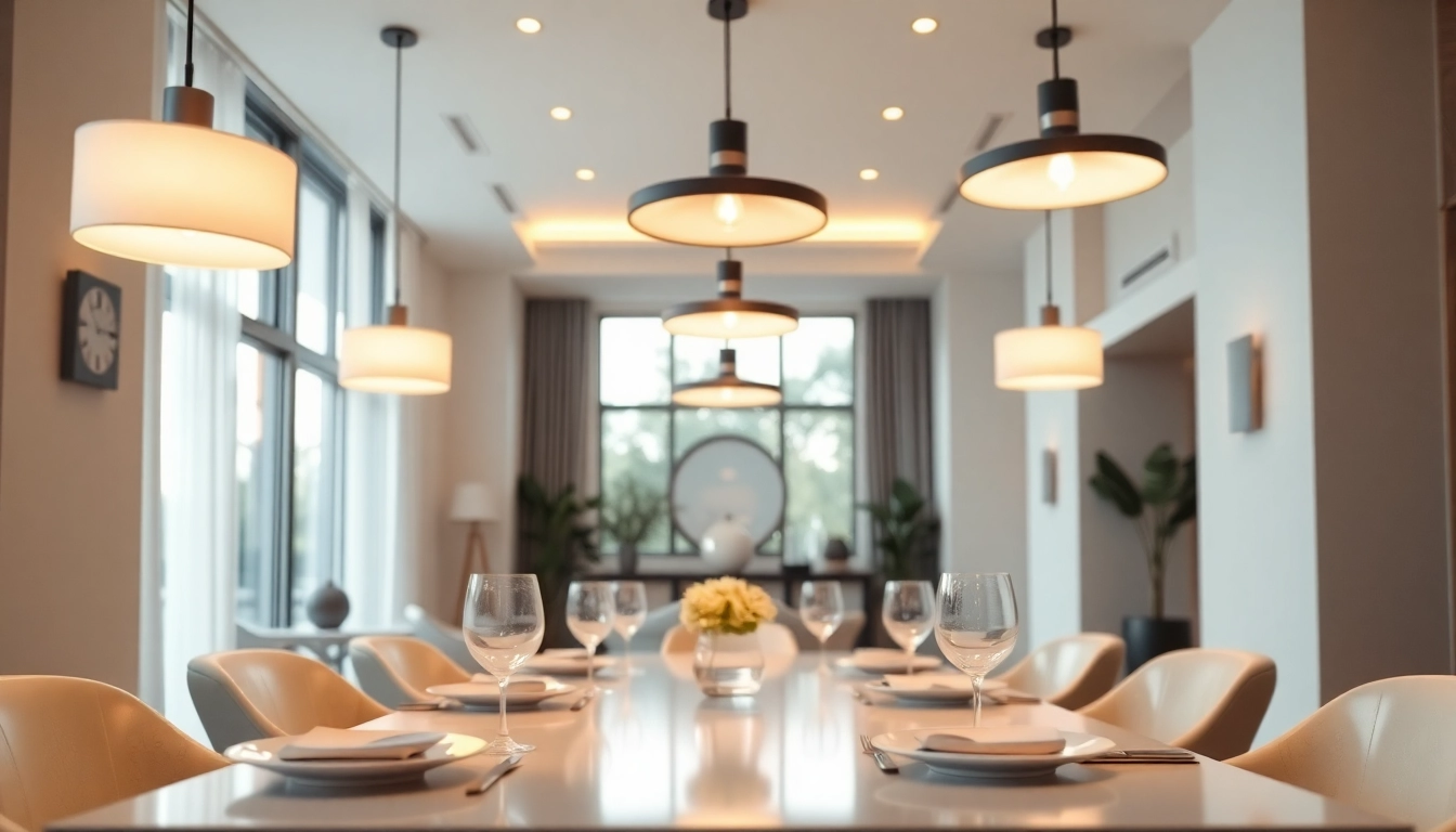 Illuminate your space with Sleek Illumination from modern light fixtures in a stylish interior.