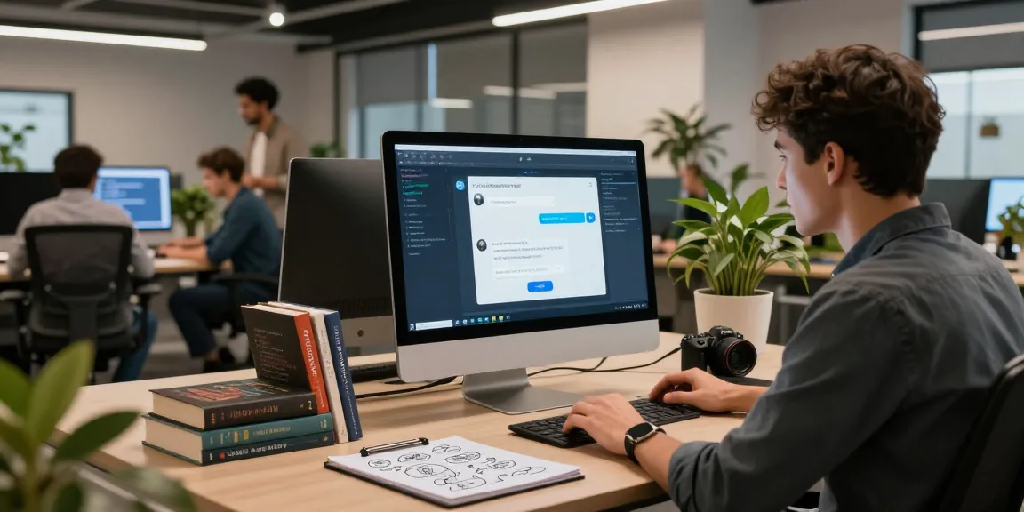 Engaging with Crush AI at a modern tech workspace, showcasing intelligent interactions and collaborative atmosphere.