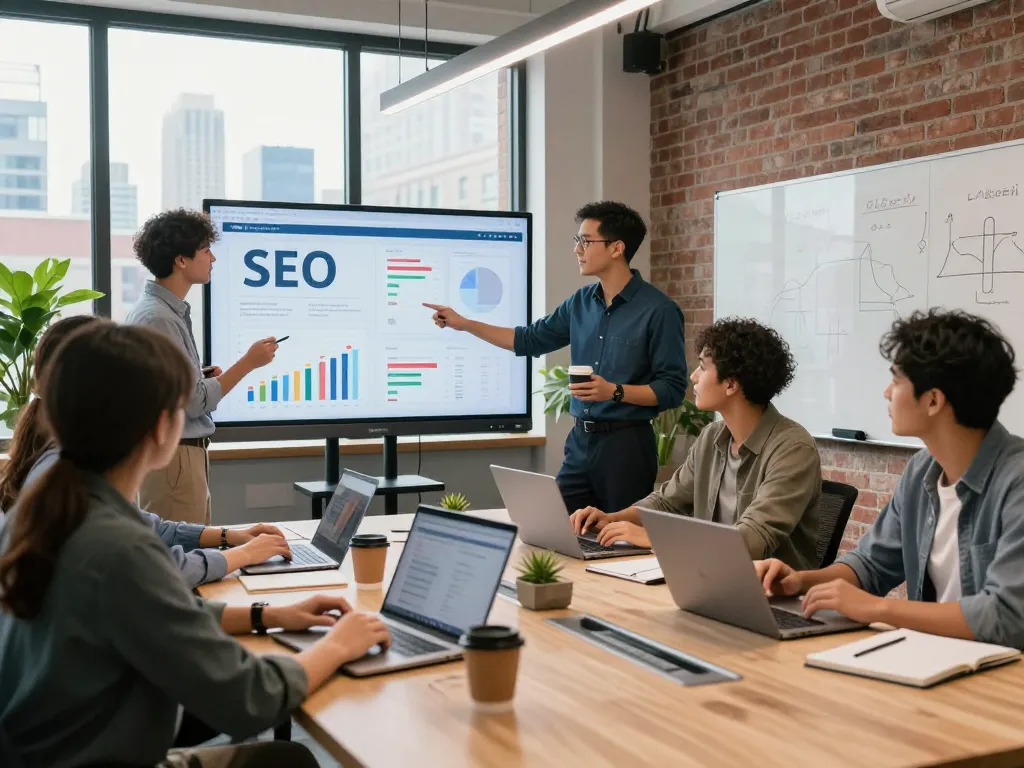 Strategic New York SEO Services team collaborating in a modern office