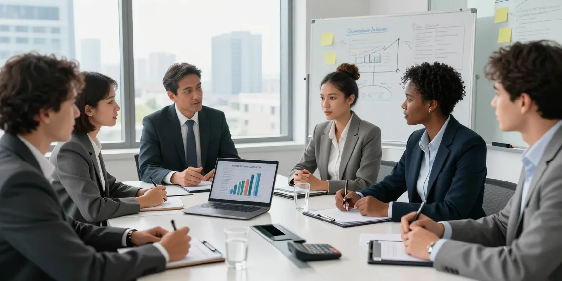 Discussing merchant cash advance vs loan differences in a modern office meeting.