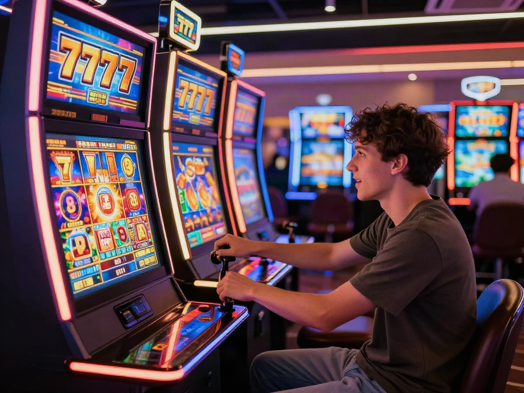 Permainan slot777 yang menarik dengan pemain bersemangat di kasino online.