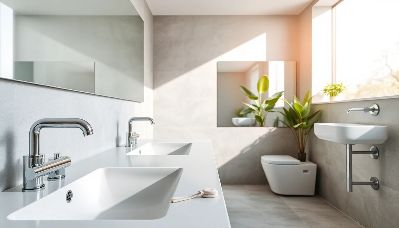 sonni sanitär GmbH präsentiert hochmoderne Sanitärlösungen in einer eleganten Badezimmer-Umgebung.