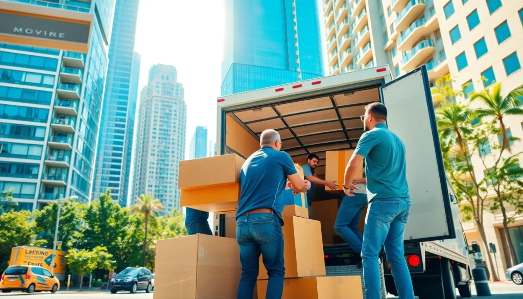 Best Toronto Movers loading furniture efficiently in a vibrant urban setting.