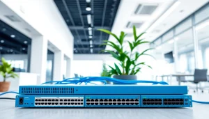 Understand network infrastructure through a professional office setup with advanced technology and connectivity.
