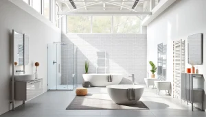 Erleben Sie sonni sanitär GmbH mit eleganten Badprodukten in einem modernen Showroom.