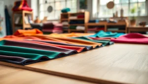 Punta di Roma stofstalen op een houten tafel, benadrukkend de luxe en veelzijdigheid van de stof.