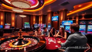 Experience high-stakes excitement at https://mm88.team/ with vibrant casino visuals featuring roulette and poker.