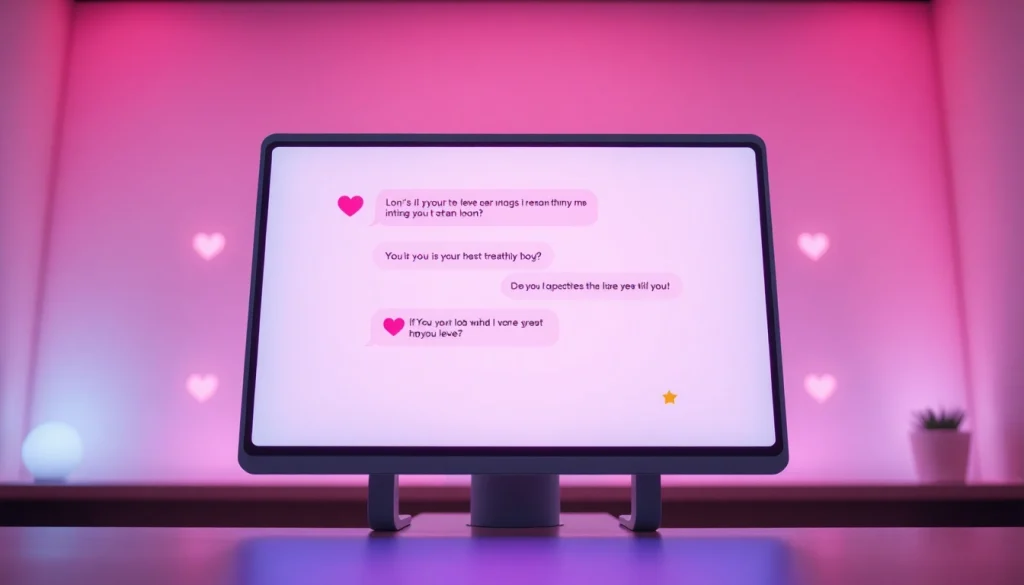 Engaging interface for sex ai chat conversations with a friendly AI, vibrant colors.
