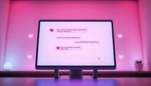 Engaging interface for sex ai chat conversations with a friendly AI, vibrant colors.