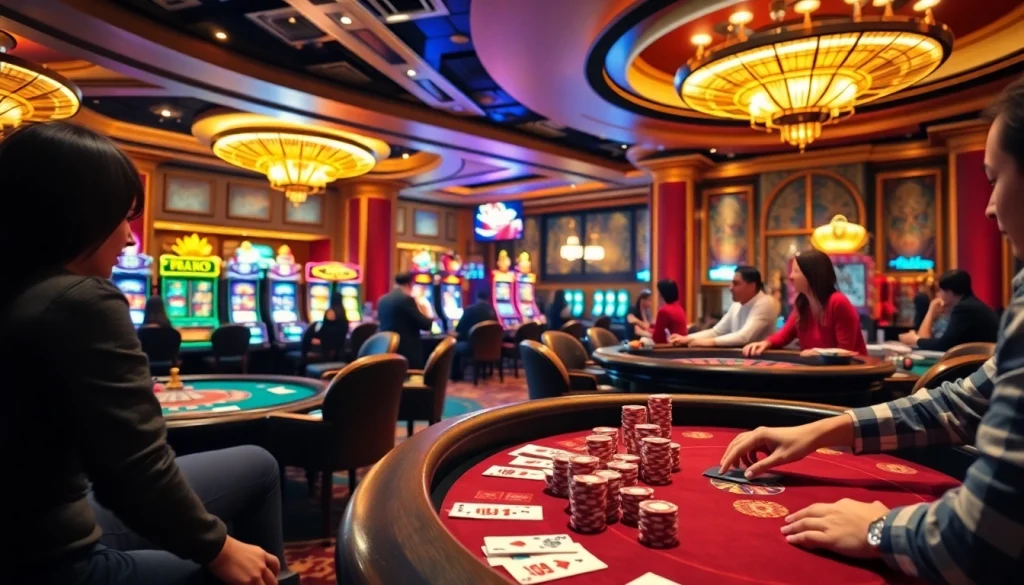 Experience the thrill of a '98 win' in a luxurious casino with dynamic gambling tables and vibrant slot machines.