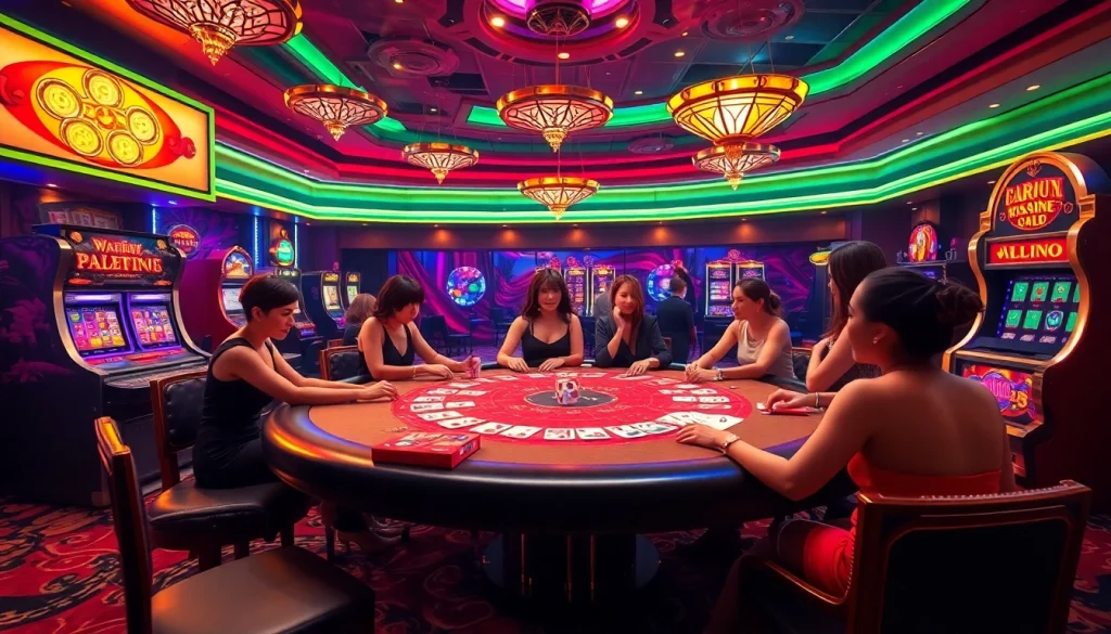 Engaging players at a luxurious poker table with hints of hentai game aesthetics in a glamorous casino.
