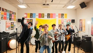 Catch the latest bts news featuring BTS members in an energetic rehearsal scene.