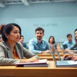 Professionals exploring options to get certified in a collaborative classroom environment.