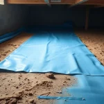 Vapor Barrier Installation showcasing a professional setup in a crawl space.