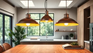 Enhance your kitchen with stunning island light fixtures that illuminate modern interiors beautifully.