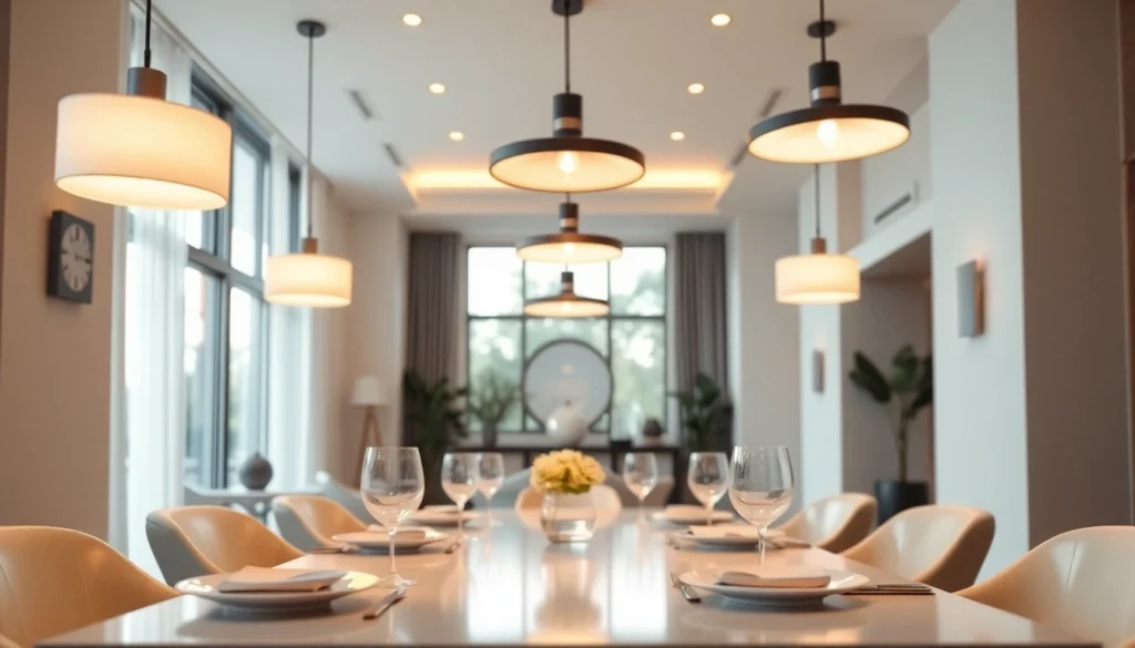 Illuminate your space with Sleek Illumination from modern light fixtures in a stylish interior.