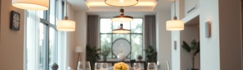 Illuminate your space with Sleek Illumination from modern light fixtures in a stylish interior.