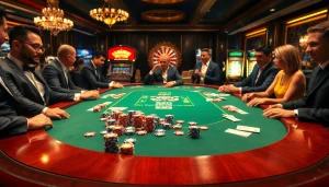 Participez à des moments palpitants à une table de poker dans un luxueux casino en ligne argent réel.