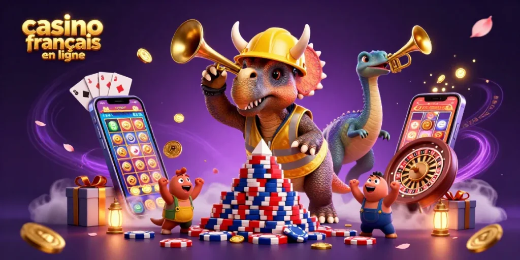 Construire un casino francais en ligne avec des dinosaures et des éléments de jeu